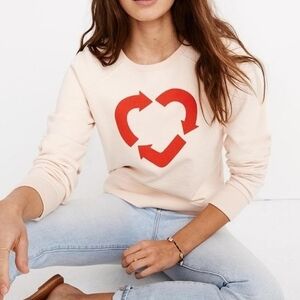 Madewell Cropped Crewneck Sweatshirt 100% Cotton Women's Size XS